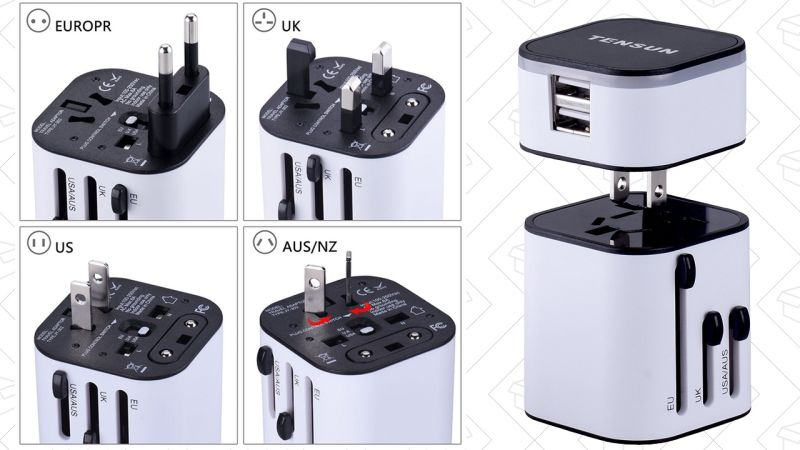 Adaptador internacional de viajes Tensun, $12 con el cĂłdigo TENSUN05